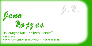 jeno mojzes business card